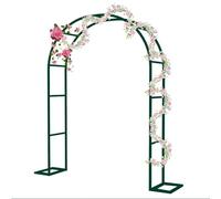 Arco da giardino in acciaio verde con traliccio per piante rampicanti, gazebo in metallo da esterno per matrimoni, ampio pergolato da patio (180 cm di larghezza x 220 cm di altezza), design durevole