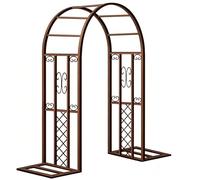 Arco Da Giardino In Ferro, Arco Per Rose Decorativo Per Ingresso Esterno, Traliccio Per Rose Antiruggine, Supporto Per Piante Rampicanti E Vite 140cm 220cm 300cm 340cm(Marrone,340cm X 230cm)