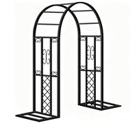 Arco Da Giardino In Ferro, Arco Per Rose Decorativo Per Ingresso Esterno, Traliccio Per Rose Antiruggine, Supporto Per Piante Rampicanti E Vite 140cm 220cm 300cm 340cm(Nero,340cm X 230cm)