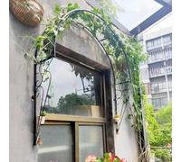 Arco da giardino in ferro battuto semicircolare for piante rampicanti, pergolato decorativo, traliccio for patii, finestre, portici, archi for rose a parete for giardini(Black,150 x 21 x 147cm)