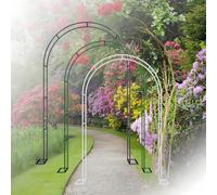 Arco da giardino in ferro per matrimonio, pergolato curvo, in metallo ispessito, traliccio per piante rampicanti, decorazione per cerimonie all'aperto, 119 x 200 cm, 130 x 220 cm (verde, larghezza 300