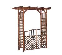 Arco da giardino in legno con doppio cancello, traliccio per piante rampicanti, perfetto per la decorazione del giardino (140 cm), accessorio da giardino durevole per un paesaggio elegante