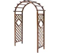 Arco da giardino in legno for piante rampicanti, traliccio for gazebo da esterno resistente alle intemperie(Brown,Straig-feet 120x215cm)