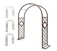 Arco da giardino in metallo 140 380 cm Schwer Rose pergolato graticcio per piante rampicanti decorazione per matrimoni e feste marrone 240 x 230 cm struttura di supporto per esterni