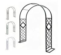 Arco da giardino in metallo, 140 cm, 380 cm, nero, per piante rampicanti, decorazione per matrimoni e feste, robusto pergolato da giardino, dimensioni regolabili, larghezza 220 x altezza 230 cm