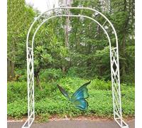 Arco da giardino in metallo, 2,0 m, 2,6 m, 3,0 m, 3,6 m, 3,6 m, 3,8 m, traliccio per rose e piante rampicanti con base rimovibile, archi e pergole per la progettazione del patio (bianco, L 10 x H 2,7