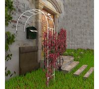 Arco da giardino in metallo, 2,4 m, rosa semicircolare per piante rampicanti, struttura di supporto per esterni, 60 x 240 x 40 cm, colore bianco, perfetto per la decorazione del giardino e la crescita