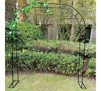Arco da giardino in metallo, 3 m di larghezza x 2,2 m di altezza, traliccio nero per piante rampicanti, arco nuziale all'aperto, supporto perfetto per rose e decorazioni floreali