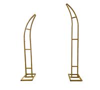 Arco da giardino in metallo a forma di luna for cerimonia nuziale, piante rampicanti da giardino for interni/esterni, perfetto for decorazioni di matrimoni e feste di compleanno.(Gold,1.8+2.1M)