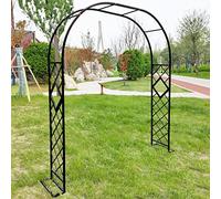 Arco da giardino in metallo antiruggine zincato graticcio pergolato all'aperto decorazione a tema matrimonio Arco pianta rampicante arco in ferro battuto con basi 140/180/220/260/300/340 cm di