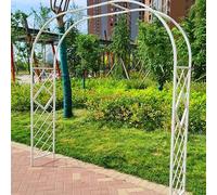 Arco da giardino in metallo, antiruggine zincato graticcio pergolato per decorazione di matrimoni all'aperto, arco per piante rampicanti in ferro battuto con basi, design durevole ed elegante.