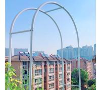 Arco da giardino in metallo bianco per piante rampicanti, 2,3 m di altezza x 2,4 m di larghezza, con base, archi da giardino durevoli per interni ed esterni, decorazione per matrimoni