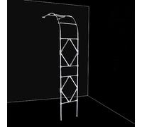 Arco da giardino in metallo bianco, supporto per piante rampicanti all'aperto, arco per rose a metà lato per prato e giardino, struttura in acciaio resistente, perfetto per la decorazione del giardino