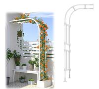 Arco da giardino in metallo bianco, traliccio semicircolare per piante rampicanti, supporto per pergola all'aperto, reticolo per fiori e orticoltura, 175 x 267 x 60 cm