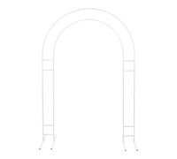 Arco da giardino in metallo con base per arco, bianco e metallo, per matrimoni ed eventi, 2 m di altezza, fiori fai da te e decorazioni a LED, facile da montare, idea regalo per fiori da giardino