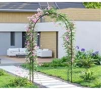 Arco da giardino in metallo con base robusta, perfetto for decorazioni for matrimoni, sfondi fotografici e piante di erba della Pampa.(Black)