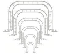 Arco Da Giardino In Metallo Con Basi Stabili, Arco Per Rose E Piante Rampicanti, Traliccio Decorativo Elegante Per Cortile E Esterni, Nero, Verde Scuro Bianco Bronzo(Bianca,140cm X 230cm)