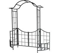 Arco da giardino in metallo con cancello for piante rampicanti, grande arco for rose for cortile 208 cm x 225 cm x 46 cm
