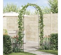 Arco da giardino in metallo con motivo floreale, classico arco nero per esterni per matrimoni e feste in giardino, 115 x 37 x 231 cm
