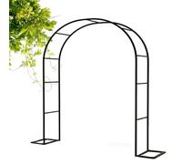 Arco da giardino in metallo con robusto design tubolare for rose e piante rampicanti 120x220 cm ideale for la decorazione del giardino e il supporto delle piante(W240xH220x40cm)
