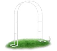 Arco da giardino in metallo da 2,2 m, per piante rampicanti, antiruggine, robusto albero per rose bianche, per interni ed esterni, resistente alle intemperie, 1,8 m x 2,2 m x 40 cm