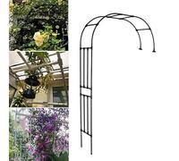 Arco da giardino in metallo da 2,4 m, pianta rampicante nera per rose, supporto per esterni, design a semicerchio, dimensioni da 60 cm a 240 cm, perfetto per decorazioni da giardino e piantagioni