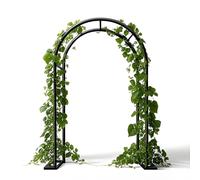 Arco da giardino in metallo da 2 m, 2,2 m, 2,3 m, pergolato per piante rampicanti, decorazione per feste all'aperto, ampio e robusto, traliccio in acciaio per prato da cortile (nero, 6,5 x 7,1,5 m)