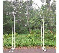 Arco da giardino in metallo for matrimoni, feste nuziali, robusto pergolato tubolare for rose e piante rampicanti, decorazioni eleganti e resistenti(White,300x220x40CM)