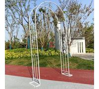 Arco da giardino in metallo for piante rampicanti, resistente alle intemperie, pergolato, rampicante, decorazione for prato da matrimonio, multiplo(White,120X40X240cm)