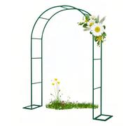 Arco da giardino in metallo galvanizzato resistente, per matrimonio, pergolato per piante rampicanti, dimensioni: 200 x 230 cm, 280 x 220 cm, 350 x 220 cm, finitura verde scuro (140 x 230 cm)