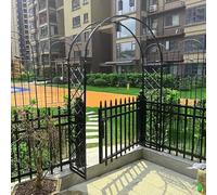 Arco da giardino in metallo graticcio per rose rampicanti 200 cm x 250 cm nero pergolato matrimonio pergolato in ferro battuto decorazione da giardino all'aperto struttura in acciaio