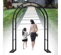 Arco da giardino in metallo, larghezza 140 x altezza 230 cm, pergola in ferro per piante rampicanti, decorazione per matrimoni all'aperto, tubo da 19 mm, uso interno/esterno, elegante design a