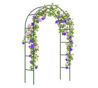 Arco da giardino in metallo, larghezza 2,4 m, per piante rampicanti, elegante pergolato verde per matrimoni ed eventi, ideale per glicine e gloria mattutina (larghezza 2,4 x altezza 2,2 m)