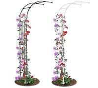 Arco da giardino in metallo nero, 240 x 240 cm, pergolato per piante rampicanti, rose e viti, elegante decorazione per esterni per feste nuziali e giardini