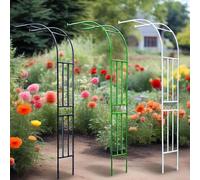 Arco da giardino in metallo nero a metà lato, traliccio per rampicanti e rose, decorazione per matrimoni e feste, 240 x 240 cm, perfetto per giardini ed eventi