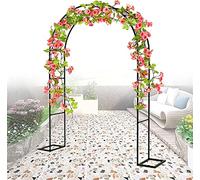 Arco da giardino in metallo nero, pergolato tubolare indipendente largo 40 cm for rose e piante rampicanti, supporto robusto e resistente.(140x230x40CM)