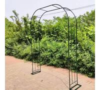 Arco da giardino in metallo nero resistente per piante rampicanti, da 2,3 a 3,1 m, decorazione per esterni per prato e giardino, supporto per piante robuste e espositore floreale