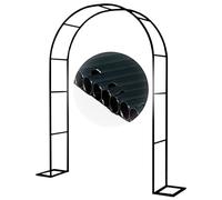 Arco da giardino in metallo nero, robusto supporto per piante rampicanti, rose e decorazioni per matrimoni, disponibile in 140 x 230 cm, 180 x 220 cm, 280 x 220 cm (dimensioni: 350 x 220 cm)