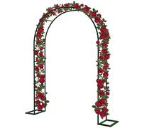 Arco da giardino in metallo nero, traliccio da 2 m/2,2 m/2,3 m, per piante rampicanti, arco per matrimoni per pergole esterne, pergolato in metallo resistente, per rose e viti, verde, bianco, marrone