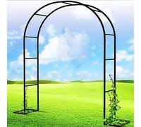Arco da giardino in metallo per matrimoni, 120-350 cm, traliccio per piante rampicanti all'aperto, nero, design robusto, perfetto per la decorazione di cerimonie, larghezza 1,8 m x altezza 2,2 m