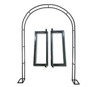 Arco da giardino in metallo per matrimoni, supporto per pergola con base, decorazione per patio esterno, 1,80 x 2,20 m, arco da giardino bianco per prato