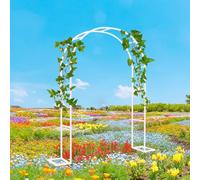 Arco da giardino in metallo per piante di supporto per rose rampicanti traliccio per piante rampicanti decorativo giardino pergolato piante rampicanti bianco 120 x 220 cm