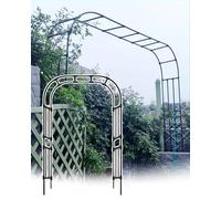 Arco da giardino in metallo per piante rampicanti, 1,2 m, 3,2 m, regolabile, elegante, nero/bianco, perfetto per matrimoni, feste, supporto decorativo, 240 x 240 cm.