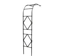 Arco da giardino in metallo per piante rampicanti, arco da 2,4 m da montare da esterno con supporto per vite, design a metà lato per terrazze e giardini