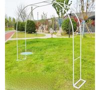 Arco da giardino in metallo per piante rampicanti, arco da patio in ferro battuto, autoportante, ideale come decorazione per esterni e supporto per pergola (dimensioni: L)