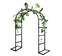 Arco da giardino in metallo per piante rampicanti, arco per rose all'aperto per matrimoni e viti, varie dimensioni: 80 x 200 cm, 120 x 220 cm, 200 x 230 cm, 350 x 220 cm (nero, L200 x W40 x H230 cm)
