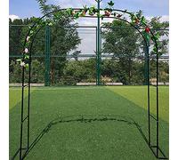 Arco da giardino in metallo per piante rampicanti e rose, 2,4 x 2,2 m, supporto per traliccio nero per decorazione esterna, pergolato da giardino per matrimoni, patio e paesaggio