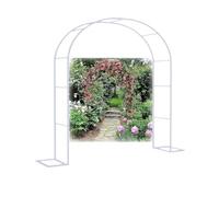 Arco da giardino in metallo per piante rampicanti e rose, traliccio in acciaio inox, larghezza regolabile 80-350 cm, altezza 200/220/230 cm, elegante decorazione da giardino bianca (140 x 220 cm)