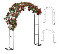 Arco da giardino in metallo per piante rampicanti, elegante design nero, 2,3 m di altezza x 1,8 m di larghezza, perfetta decorazione esterna per patio, passerelle e spazi da giardino