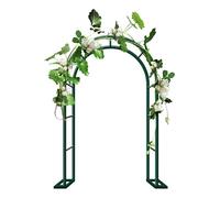 Arco da giardino in metallo per piante rampicanti, larghezza 80-350 cm, per esterni, matrimonio, pergolato rotondo per viti, struttura in acciaio verde (L160 x P 40 x A 220 cm)